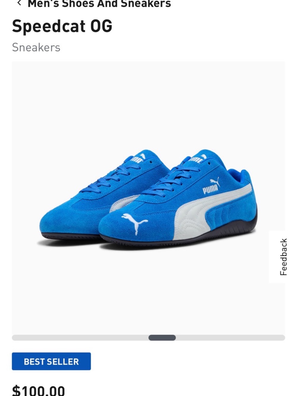 Puma Speedcat OG Blue and White Men's Sneakers